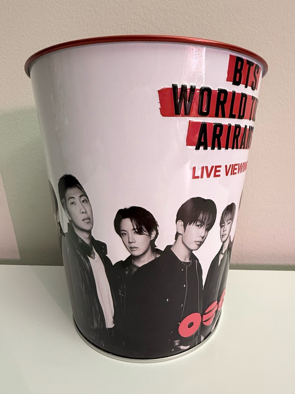 Exclusive Collectible Tin BTS World Tour Arirang Live Viewing Popcorn Bucket - Picture 2 of 9